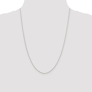 Sterling Silver Rhodium-plated 8 Sided Diamond-cut Box Chain (Style QBR015R-24)