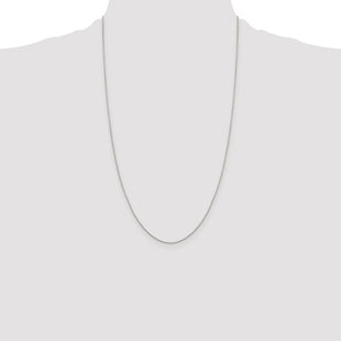 Sterling Silver Rhodium-plated 8 Sided Diamond-cut Box Chain (Style QBR015R-26)