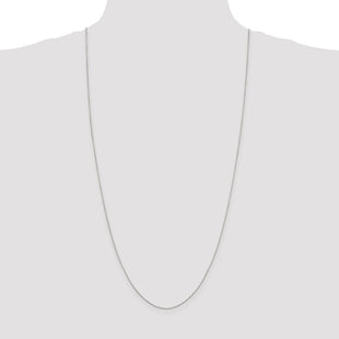 Sterling Silver Rhodium-plated 8 Sided Diamond-cut Box Chain (Style QBR015R-30)