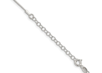 Sterling Silver 8 Sided Diamond-cut Box Chain w/2in ext., 20 x 1mm