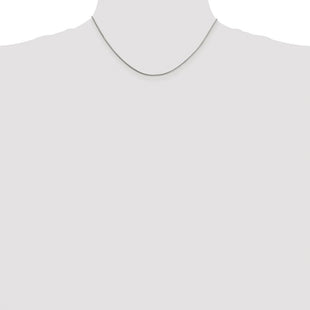 Sterling Silver Rhodium-plated 8 Sided Diamond-cut Box Chain (Style QBR019R-16)