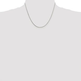 Sterling Silver Rhodium-plated 8 Sided Diamond-cut Box Chain (Style QBR019R-18)