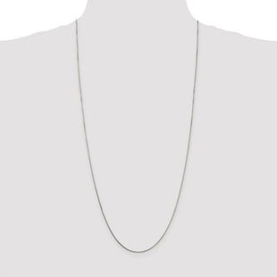 Sterling Silver Rhodium-plated 8 Sided Diamond-cut Box Chain (Style QBR019R-30)