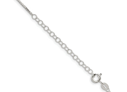 Sterling Silver 8 Sided Diamond-cut Box Chain w/2in ext., 20 x 1.15mm