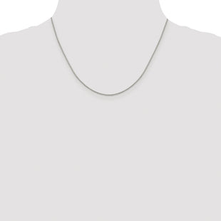 Sterling Silver Rhodium-plated 8 Sided Diamond-cut Box Chain (Style QBR022R-18)