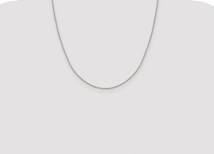 Sterling Silver Rhodium-plated 8 Sided Diamond-cut Box Chain (Style QBR022R-20)