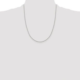 Sterling Silver Rhodium-plated 8 Sided Diamond-cut Box Chain (Style QBR022R-22)