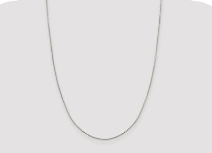 Sterling Silver Rhodium-plated 8 Sided Diamond-cut Box Chain (Style QBR022R-24)