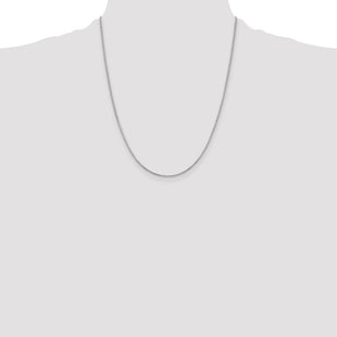 Sterling Silver 8 Sided Diamond-cut Box Chain (Style QBR024-22)