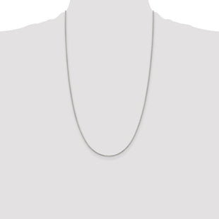 Sterling Silver 8 Sided Diamond-cut Box Chain (Style QBR024-26)
