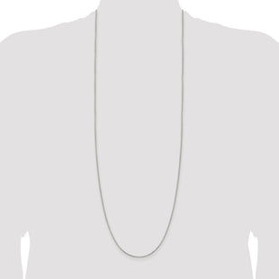 Sterling Silver 8 Sided Diamond-cut Box Chain (Style QBR024-36)