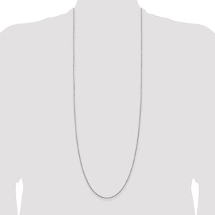 Sterling Silver 8 Sided Diamond-cut Box Chain (Style QBR026-36)