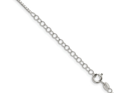 Sterling Silver 8 Sided Diamond-cut Box Chain w/2in ext., 20 x 1.35mm