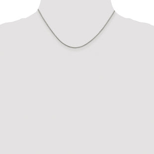 Sterling Silver Rhodium-plated 8 Sided Diamond-cut Box Chain (Style QBR026R-16)