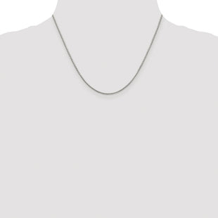 Sterling Silver Rhodium-plated 8 Sided Diamond-cut Box Chain (Style QBR026R-18)
