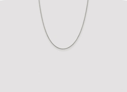 Sterling Silver Rhodium-plated 8 Sided Diamond-cut Box Chain (Style QBR026R-22)