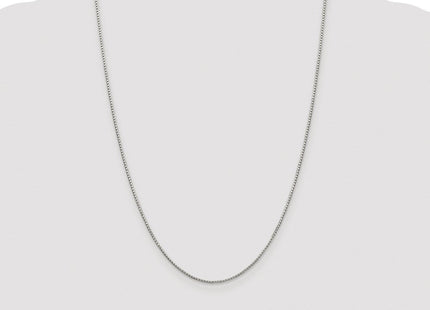 Sterling Silver Rhodium-plated 8 Sided Diamond-cut Box Chain (Style QBR026R-24)