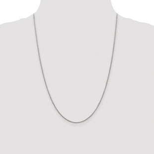Sterling Silver Rhodium-plated 8 Sided Diamond-cut Box Chain (Style QBR026R-24)