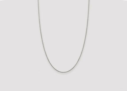 Sterling Silver Rhodium-plated 8 Sided Diamond-cut Box Chain (Style QBR026R-26)