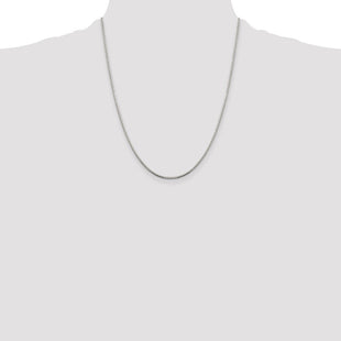 Sterling Silver 8 Sided Diamond-cut Box Chain (Style QBR028-22)