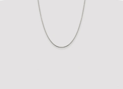 Sterling Silver Rhodium-plated 8 Sided Diamond-cut Box Chain (Style QBR028R-22)