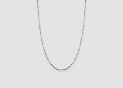 Sterling Silver Rhodium-plated 8 Sided Diamond-cut Box Chain (Style QBR028R-26)
