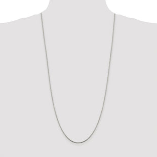 Sterling Silver Rhodium-plated 8 Sided Diamond-cut Box Chain (Style QBR028R-30)
