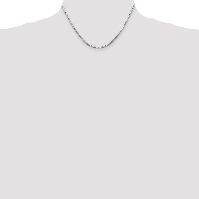 Sterling Silver 8 Sided Diamond-cut Box Chain, 16 x 2mm