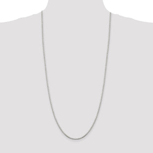 Sterling Silver 8 Sided Diamond-cut Box Chain (Style QBR040-30)
