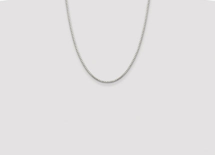 Sterling Silver Rhodium-plated 8 Sided Diamond-cut Box Chain (Style QBR040R-22)