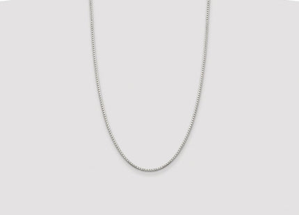 Sterling Silver Rhodium-plated 8 Sided Diamond-cut Box Chain (Style QBR040R-26)