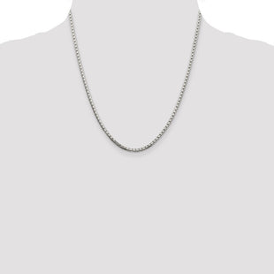 Sterling Silver 8 Sided Diamond-cut Box Chain (Style QBR050-20)