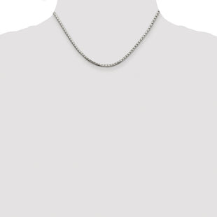 Sterling Silver Rhodium-plated 8 Sided Diamond-cut Box Chain