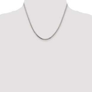 Sterling Silver Rhodium-plated 8 Sided Diamond-cut Box Chain