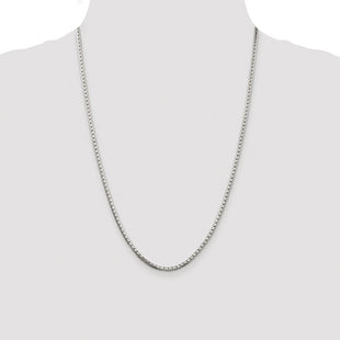 Sterling Silver Rhodium-plated 8 Sided Diamond-cut Box Chain