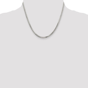 Sterling Silver 8 Sided Diamond-cut Box Chain (Style QBR057-18)