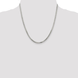 Sterling Silver 8 Sided Diamond-cut Box Chain (Style QBR057-20)