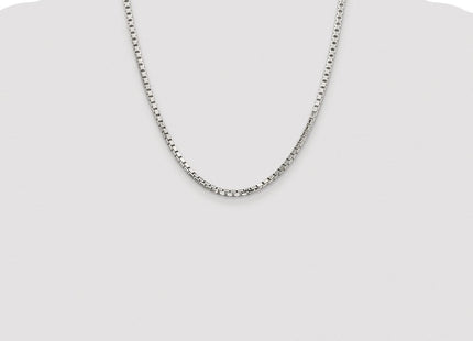 Sterling Silver Rhodium-plated 8 Sided Diamond-cut Box Chain (Style QBR057R-20)