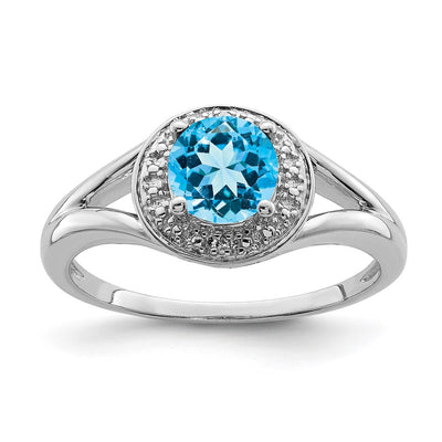 Sterling silver blue topaz ring