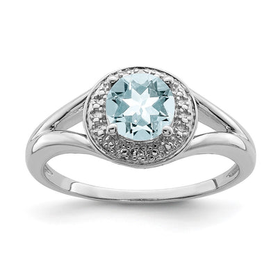 Sterling silver aquamarine ring