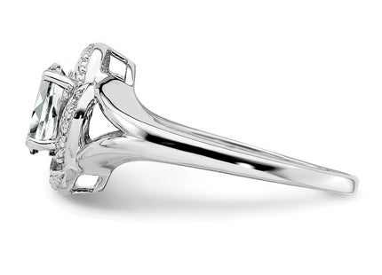 Sterling Silver Rings Style QBR12APR - Classique Jewelry Inc.