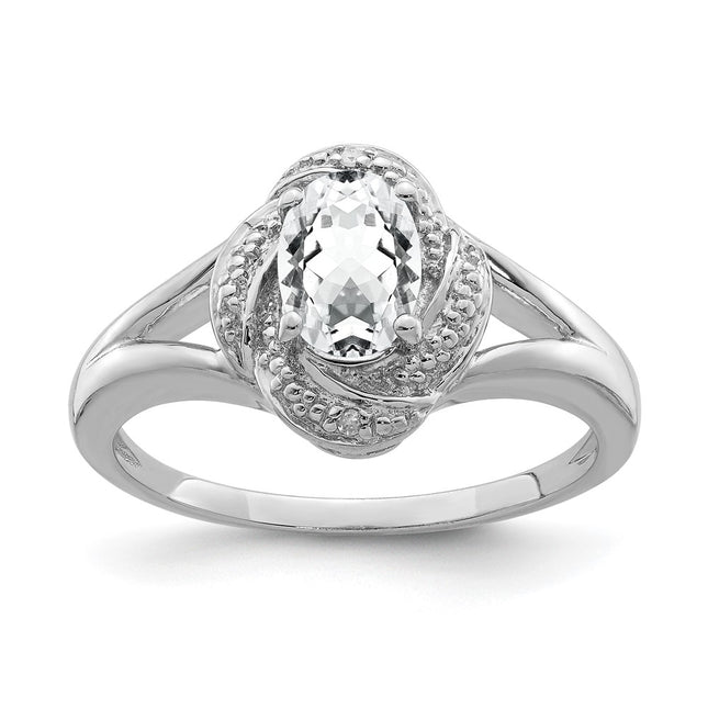 Sterling Silver Rings Style QBR12APR - Classique Jewelry Inc.