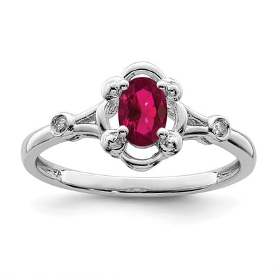 Sterling silver ruby ring