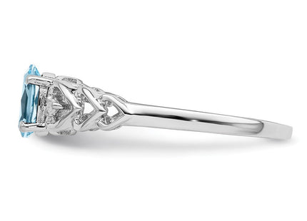Sterling silver blue topaz ring, further view