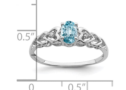 Sterling silver blue topaz ring, another view