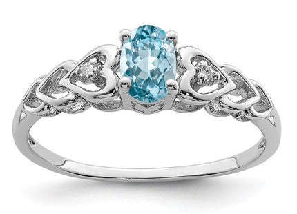 Sterling silver blue topaz ring