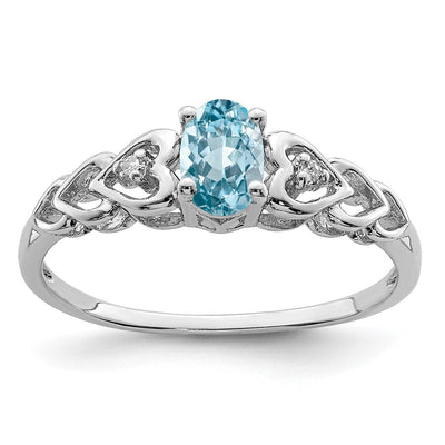 Sterling silver blue topaz ring
