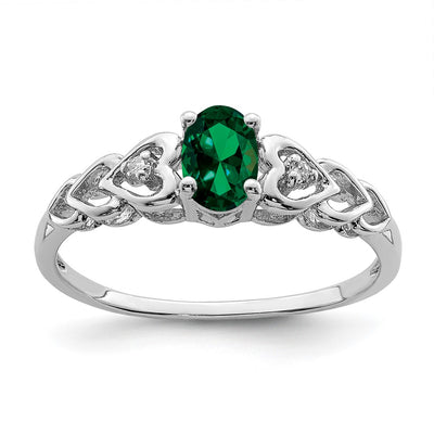 Sterling silver emerald ring