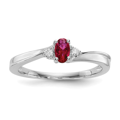 Sterling silver diamond birthstone ring