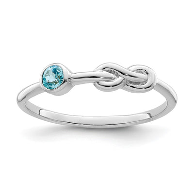 Sterling silver blue topaz infinity ring
